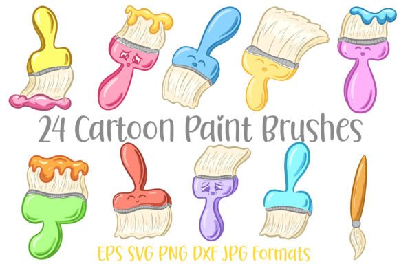 24 Paint Brush Artist Paintbrushes SVG