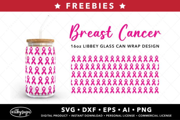 Breast Cancer Libbey Glass Wrap Freebies Graphics
