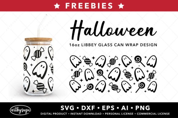 Candy Ghost Libbey Glass Wrap Freebies