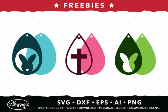 Easter Stacked Earrings SVG Freebies