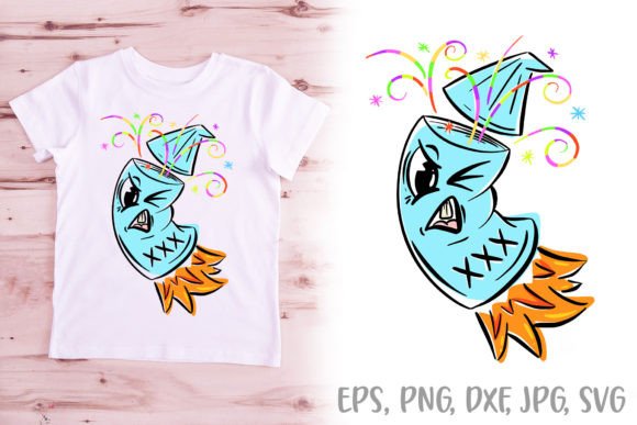 Firework Mascot Cartoon Character Logo