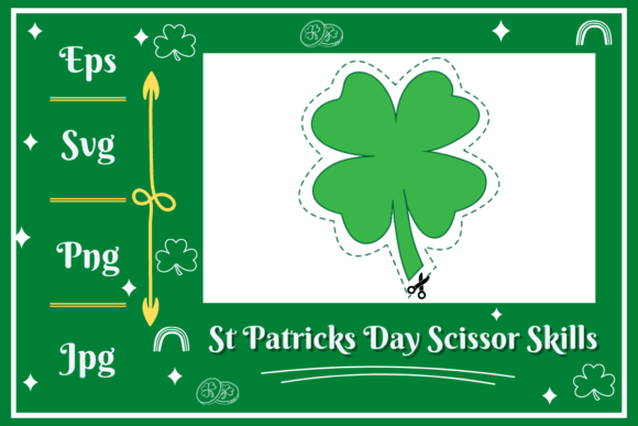 Four Leaf Clover Scissors Skills Graphics