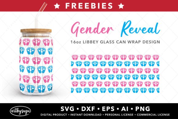Gender Reveal Libbey Can Wrap Freebies