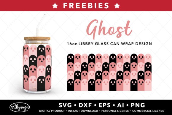Halloween Ghost Glass Wrap Svg Freebies