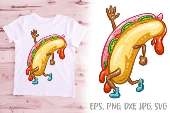 Hot Dog Mascot Cartoon Character Logo: Graphics and Illustrations