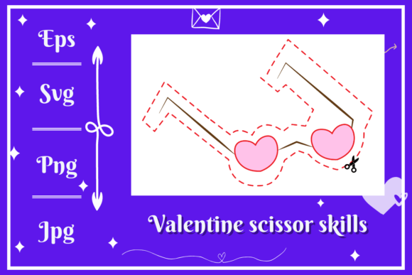 Love Glasses - Valentine Scissors Skills Graphics