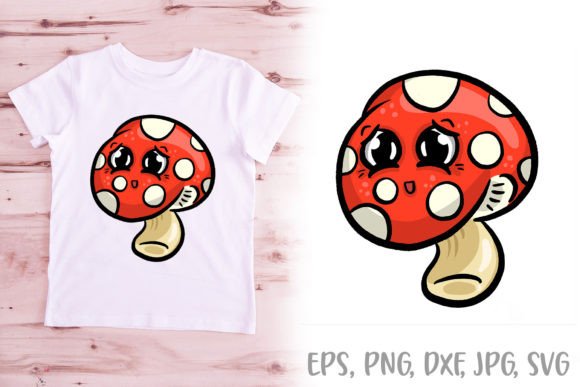 Mushroom Toadstool Cartoon Character SVG