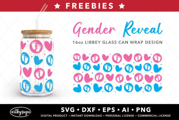 Pink or Blue Libbey Can Wrap Freebies