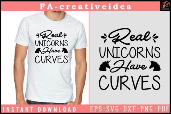Real Unicorns Have Curves SVG Sticker for Website and Editorial Design