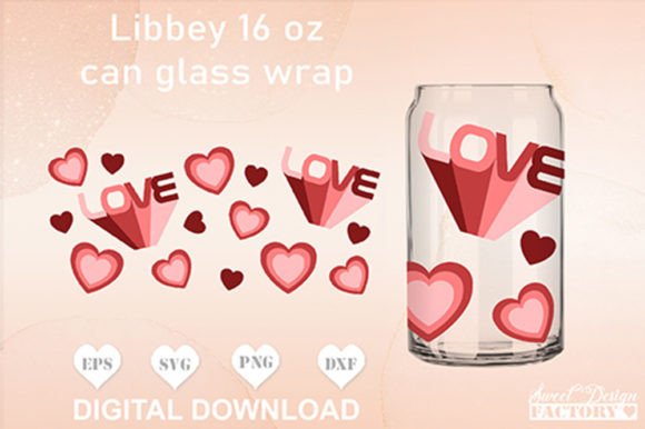 Retro Love Can Glass Svg, Groovy LIBBEY