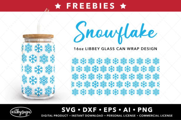Snowflake Libbey Can Wrap SVG Freebies for Digital Product Creators