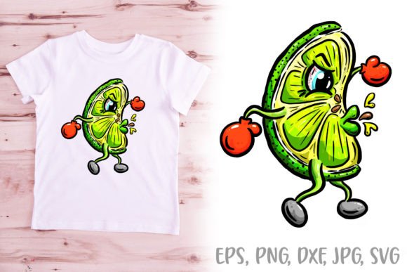 Spitting Lime Slice Cartoon Character Graphics