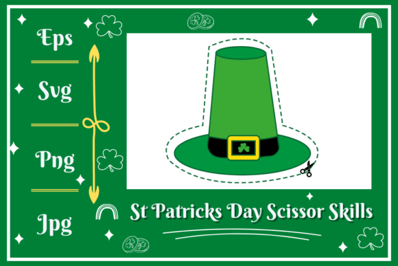 St Patrick Hat Scissors Skills Graphics