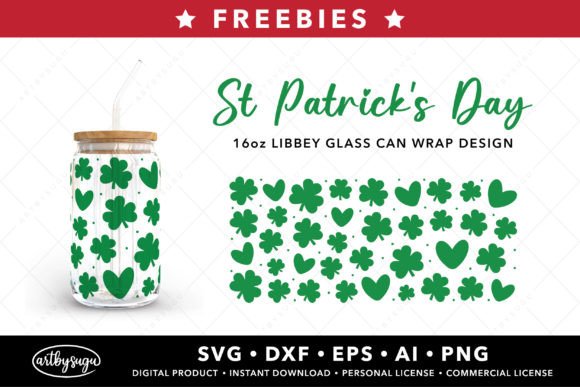 St Patricks Day Can Glass Wrap Freebies