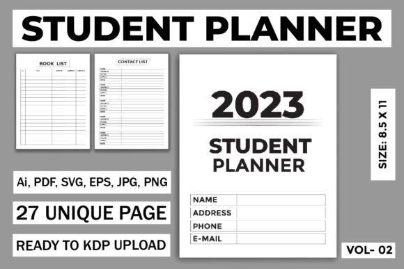 Student Planner Unique Templates 2023 Graphics