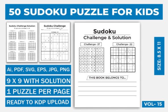Sudoku Learning for Kids Adults: Graphics and Kdp Interiors