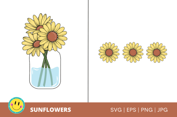Sunflowers - Summer Flowers - SVG, PNG