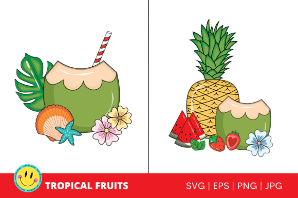 Trpoical Fruits Vectors - PNG, SVG