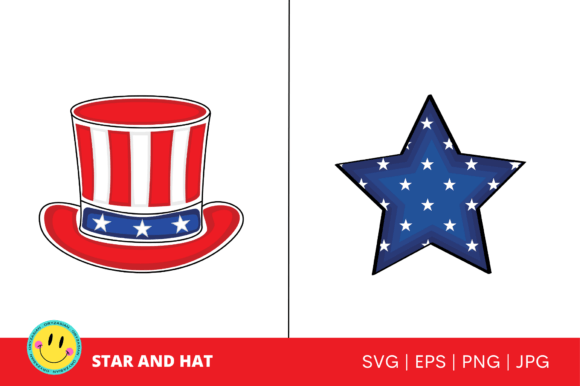 Uncle Sam Hat and Star Graphic - Graphics & Crafts