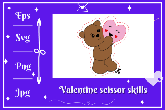 Valentine Bear Scissor Skills Graphics
