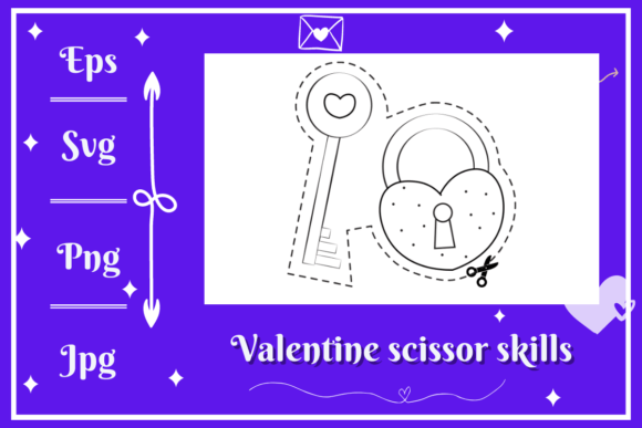 Valentine Day Scissors Skills Graphics