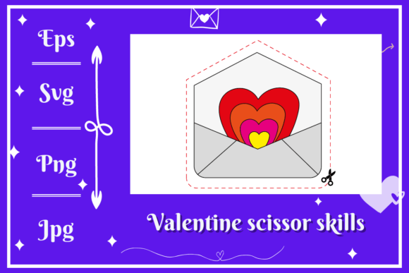 Valentine Love Message Scissor Skills Graphics