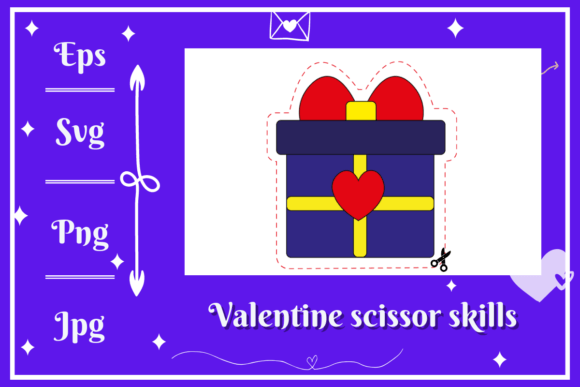 Valentine Present Scissor Skills
