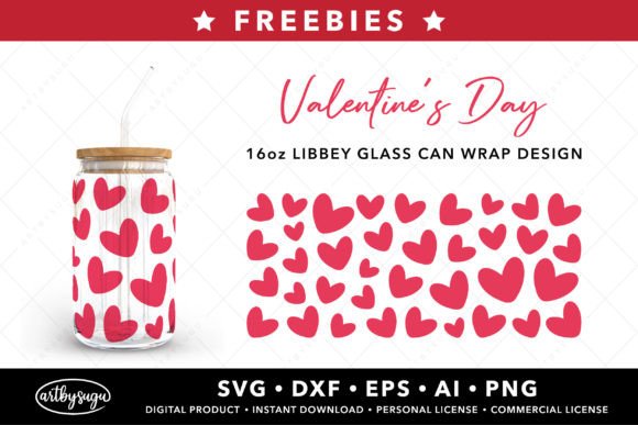 Valentines Libbey Glass Can SVG Freebies