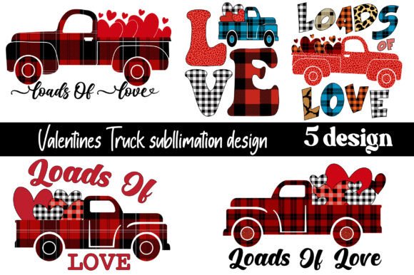 Valentines Truck Loads of Love: A Graphic Design Asset for Creative Content Publishing