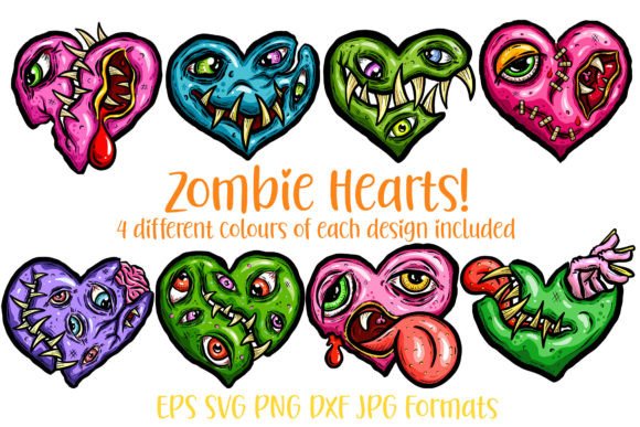Zombie Love Heart Halloween Valentines Graphics